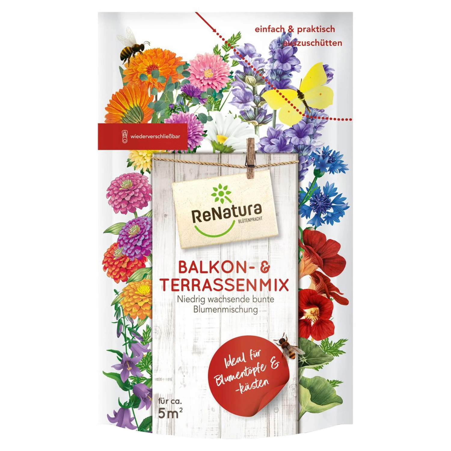 Saatgut 'Balkon- & Terrassenmix', 275 G, Für Ca. 5 Qm 1 Saatgut 'Balkon- & Terrassenmix', 275 G, Für Ca. 5 Qm