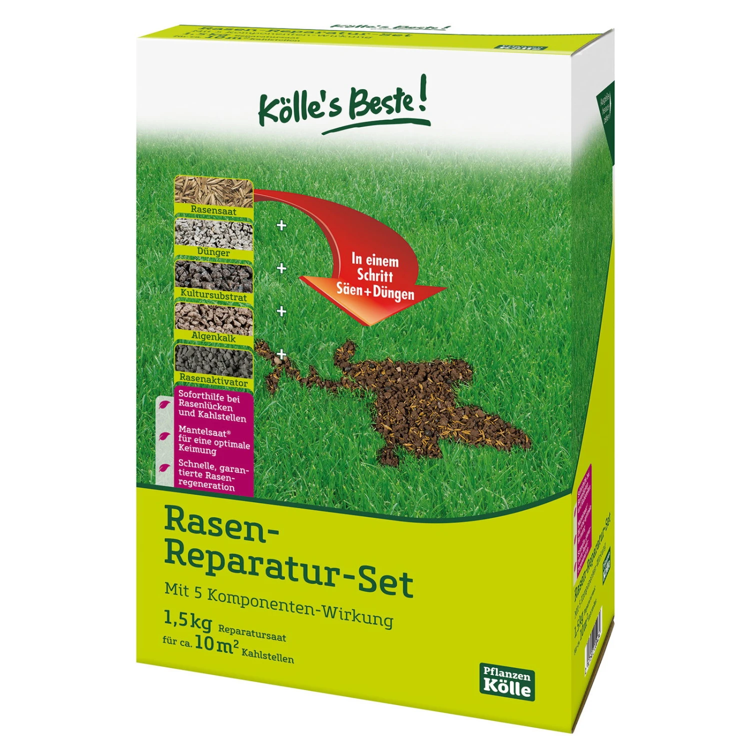 Kölle's Beste Rasen-Reparatur-Set Mit 5 Komponenten-Wirkung, 1,5 Kg 1 Kölle's Beste Rasen-Reparatur-Set Mit 5 Komponenten-Wirkung, 1,5 Kg