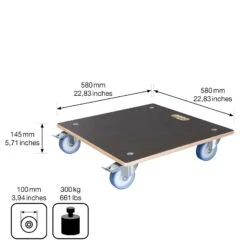 Multi Roller Maxi GRIP, 300 Kg Tragkraft, Holz, Ca. 58 X 58 X 15 Cm -Stilvolles Gartenmöbelgeschäft 0920600405 multi roller maxi grip eckig 4 116647