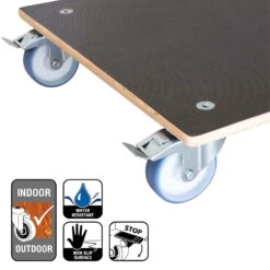 Multi Roller Maxi GRIP, 300 Kg Tragkraft, Holz, Ca. 58 X 58 X 15 Cm -Stilvolles Gartenmöbelgeschäft 0920600405 multi roller maxi grip eckig 5 116646