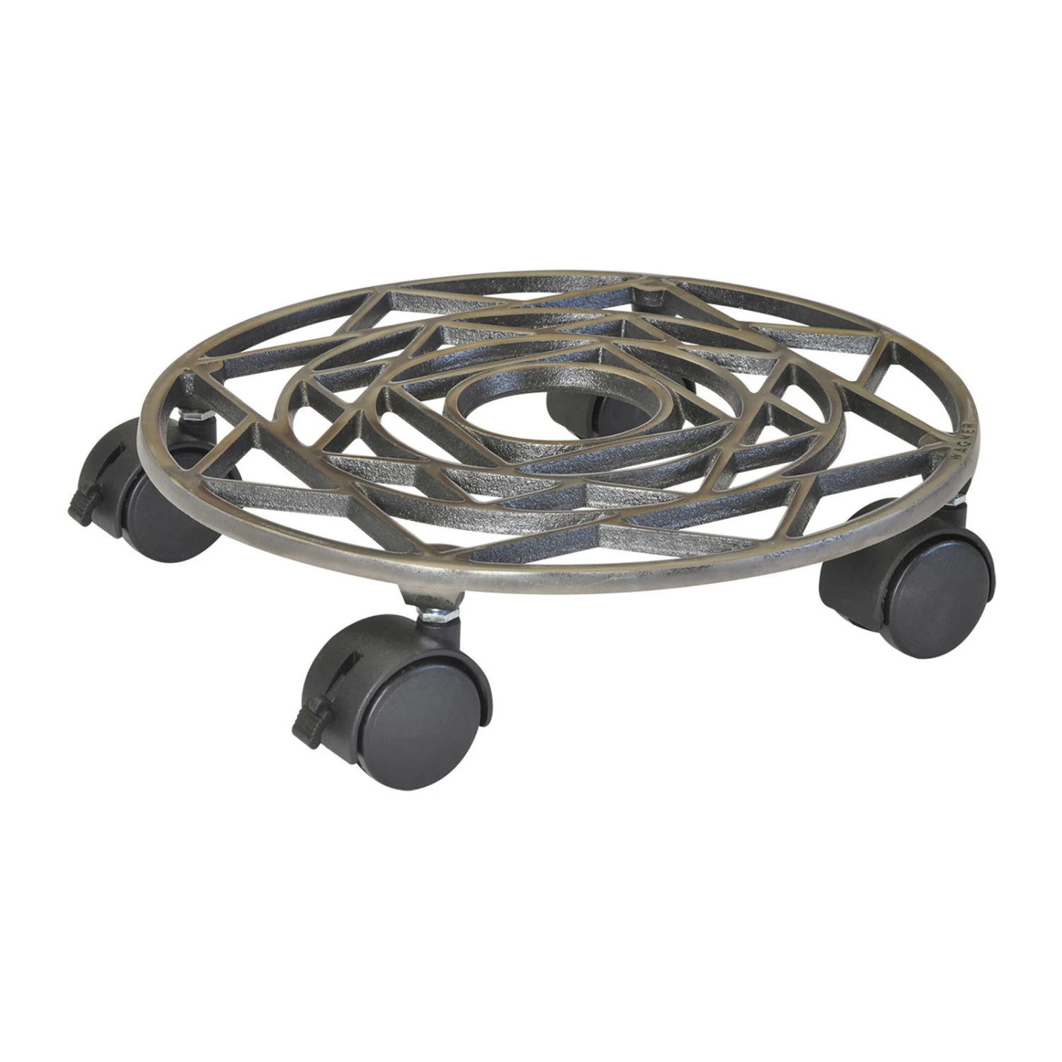 Wagner Multi Pflanzenroller Antik Design, Aus Gusseisen, Nickel-matt, Ø Ca. 28,5 Cm 1 Wagner Multi Pflanzenroller Antik Design, Aus Gusseisen, Nickel-matt, Ø Ca. 28,5 Cm