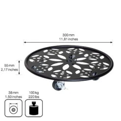 Pflanzenroller GH0936/0937, Tragkraft 100 Kg, Schwarz, Ø 30 Cm 11 Pflanzenroller GH0936/0937, Tragkraft 100 Kg, Schwarz, Ø 30 Cm -Stilvolles Gartenmöbelgeschäft 0920600520 pflanzenroller 4 116742