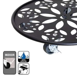 Pflanzenroller GH0936/0937, Tragkraft 100 Kg, Schwarz, Ø 30 Cm 8 Pflanzenroller GH0936/0937, Tragkraft 100 Kg, Schwarz, Ø 30 Cm -Stilvolles Gartenmöbelgeschäft 0920600520 pflanzenroller 5 116741