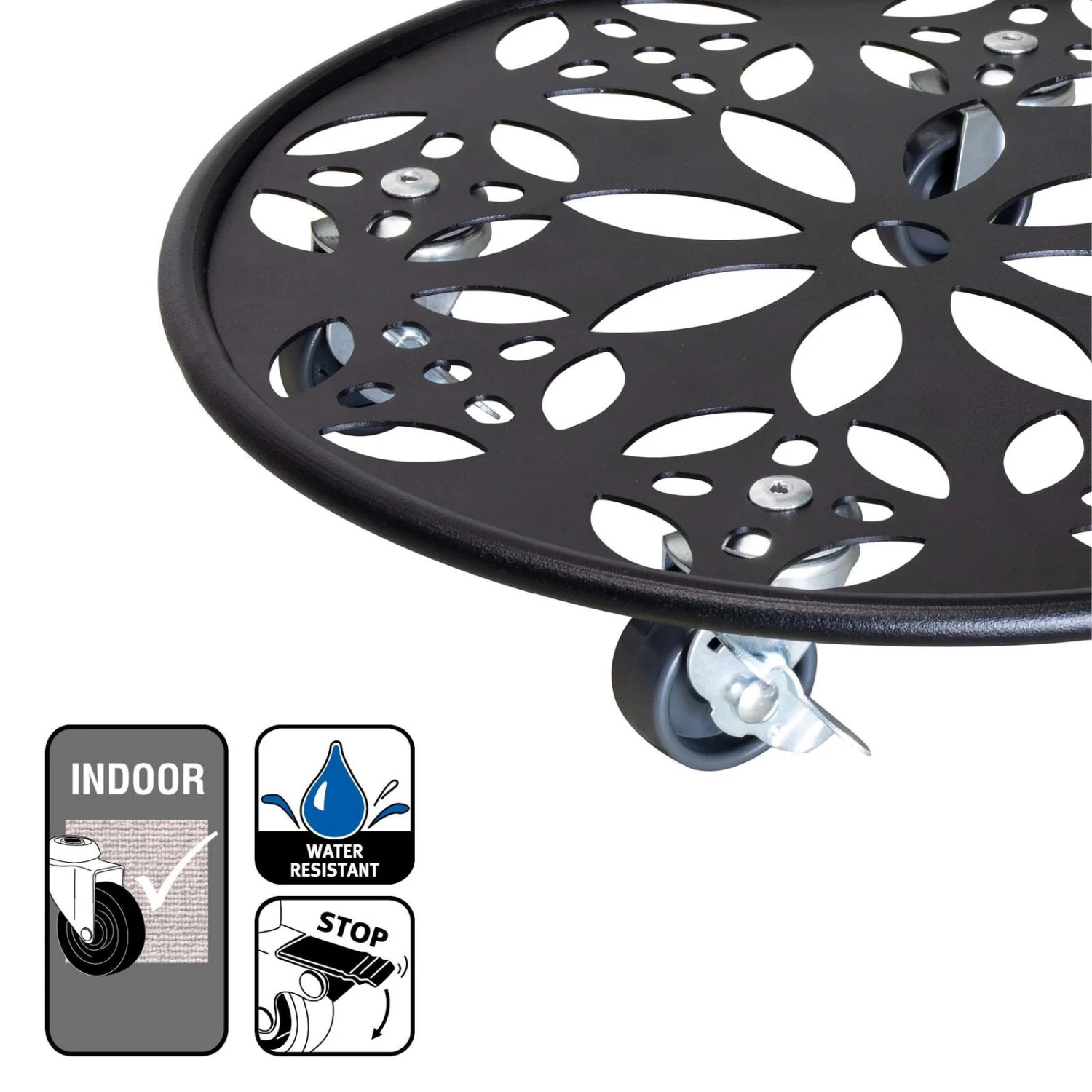 Pflanzenroller GH0936/0937, Tragkraft 100 Kg, Schwarz, Ø 30 Cm 3 Pflanzenroller GH0936/0937, Tragkraft 100 Kg, Schwarz, Ø 30 Cm – Bild 3