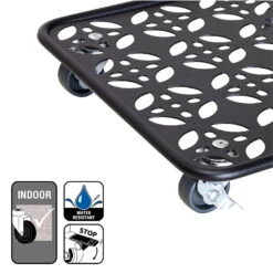 Pflanzenroller GH0936/0937, Tragkraft 80 Kg, Schwarz, Ø 30 Cm -Stilvolles Gartenmöbelgeschäft 0920600521 pflanzenroller 5 116747