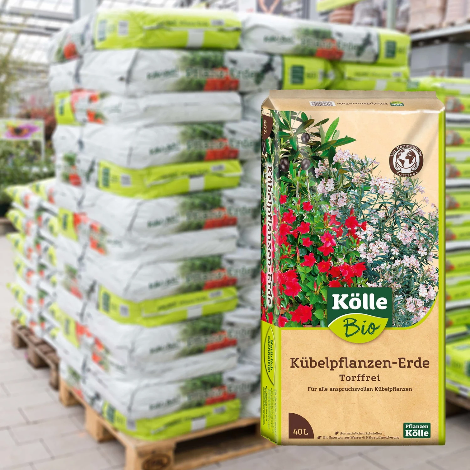 Kölle Bio Kübelpflanzenerde Torffrei, 2280l, 57 Sack á 40l 1 Kölle Bio Kübelpflanzenerde Torffrei, 2280l, 57 Sack á 40l