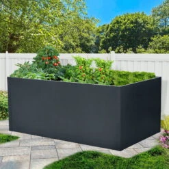 Hochbeet Mit Doppelwand, Anthrazit -Stilvolles Gartenmöbelgeschäft 0980250152 Hochbeet mit Doppelwand 3 94169