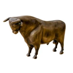 Börsenbulle Klein, Braun, Bronze, H 10 X 15 X 16 Cm