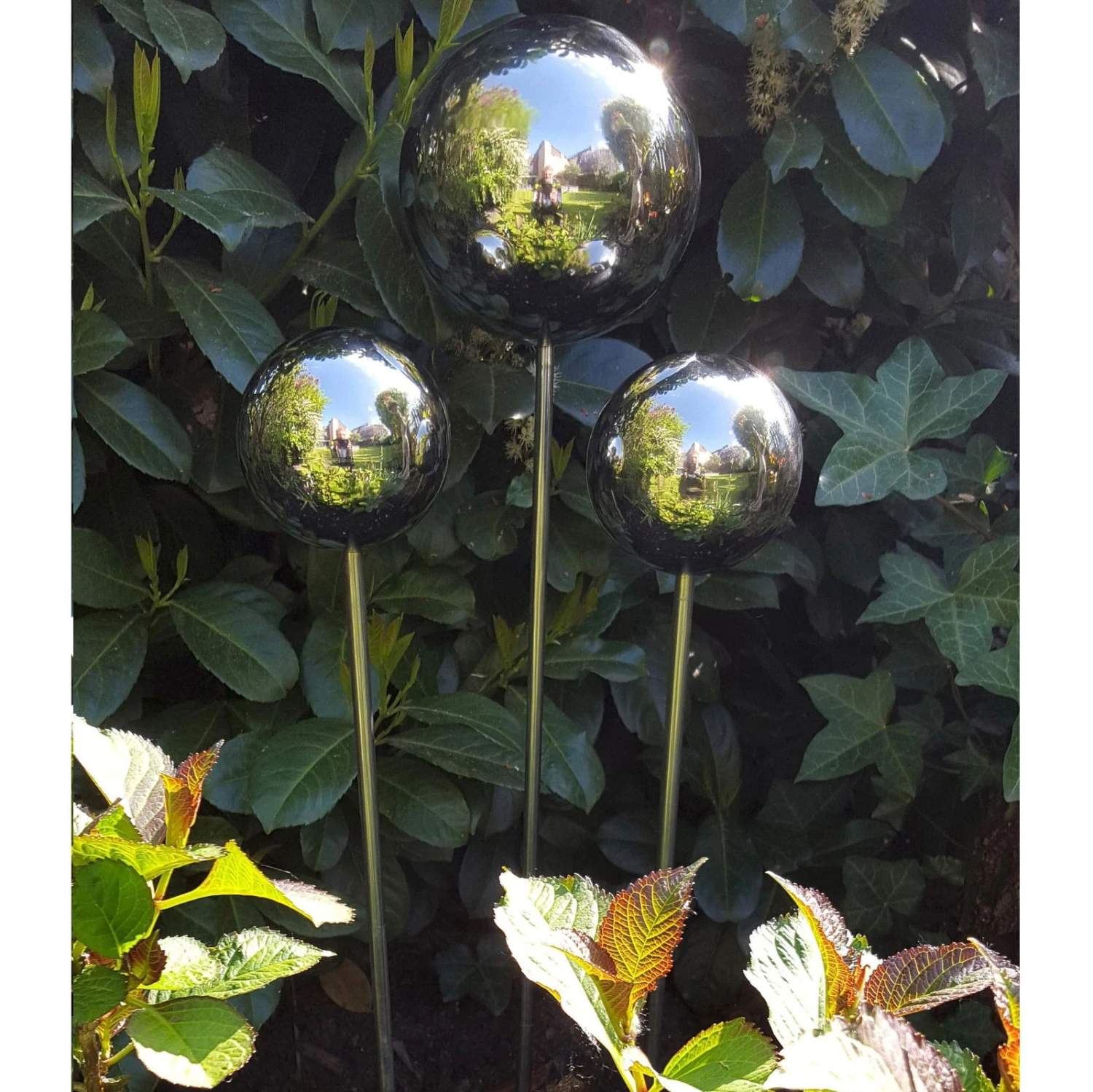 Beetstecker Rosenkugel, 15 Cm, Edelstahl / Poliert, Rosenstab 80 Cm 1 Beetstecker Rosenkugel, 15 Cm, Edelstahl / Poliert, Rosenstab 80 Cm