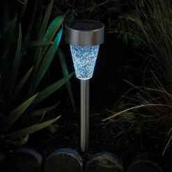 Mosaic Solarpfahlleuchte, Edelstahl / Glas, Silber / Bunt, 36 X 7,5 Cm, 6er Pack 7 Mosaic Solarpfahlleuchte, Edelstahl / Glas, Silber / Bunt, 36 X 7,5 Cm, 6er Pack -Stilvolles Gartenmöbelgeschäft 2950100372 Solarpfahlleuchte Mosaic Stimmung blau 61370