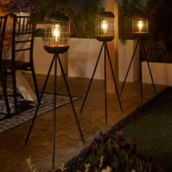 Solarlaterne 'Lighthouse', Schwarz, Metall, Höhe 92 Cm -Stilvolles Gartenmöbelgeschäft 2950100608 Solar Motive Laterne metall Modell Lighthouse H92cm 1 96752