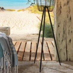 Solar-Standleuchte 'Killarney', Schwarz, Metall, Ø 20,5 X H 32 Cm -Stilvolles Gartenmöbelgeschäft 2950100705 Solar Filament LED Dreibein Killarney 3 1 120446