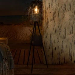 Solar-Standleuchte 'Killarney', Schwarz, Metall, Ø 20,5 X H 32 Cm -Stilvolles Gartenmöbelgeschäft 2950100705 Solar Filament LED Dreibein Killarney 4 120445