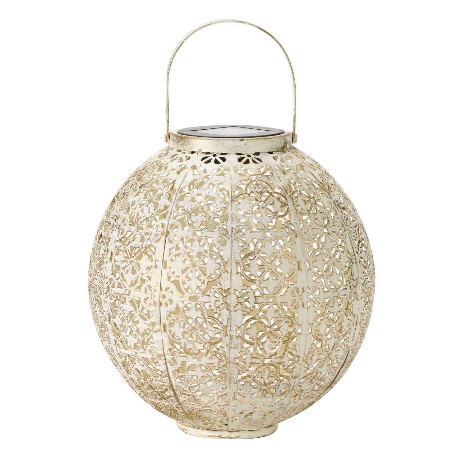 Solarlaterne Damast, Creme, Ø 18 Cm 1 Solarlaterne Damast, Creme, Ø 18 Cm