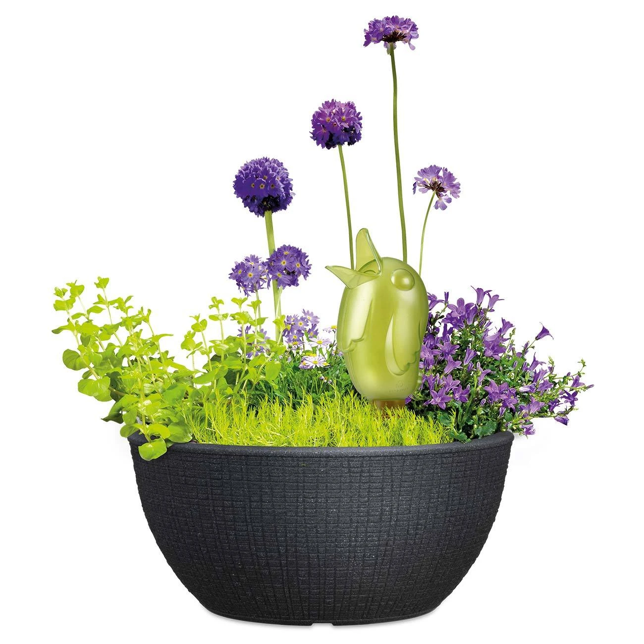 Pflanzschale 'Barceo', Rund, Stein, Schwarz, Kunststoff 1 Pflanzschale 'Barceo', Rund, Stein, Schwarz, Kunststoff