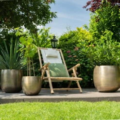 Pflanzgefäß 'Rowen', Gold, Ø 38 X H 30 Cm -Stilvolles Gartenmöbelgeschäft 3210801621 3210801622 3210801623 Pflanzgefaess Rowen gold 3 114984