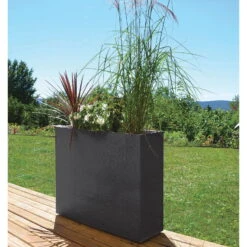 Pflanzkasten Graphit Crunch High, Anthrazit, Wasserdicht, Doppelwandig 6 Pflanzkasten Graphit Crunch High, Anthrazit, Wasserdicht, Doppelwandig -Stilvolles Gartenmöbelgeschäft 3230101031 Pflanzkasten Graphit Crunch High anthrazit L99 5xB29 5xH78 5cm 63l 3 59181