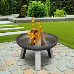 Feuerschale, Rund, Schwarz